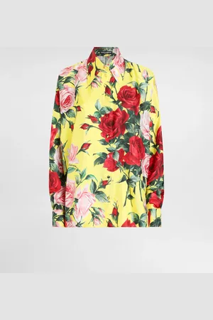 Dolce & Gabbana Chemise Oversize En Sergé De Soie À Bouquet - Femme Tops Et Chemisiers 40