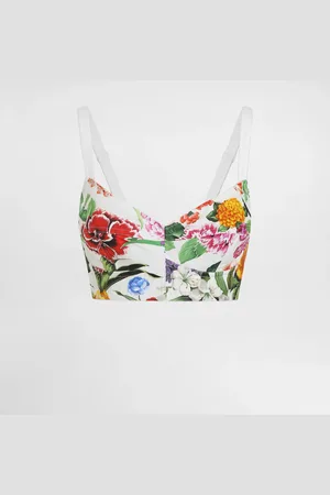 Dolce & Gabbana Brassière Bustier En Coton À Fleurs - Femme Tops Et Chemisiers 36