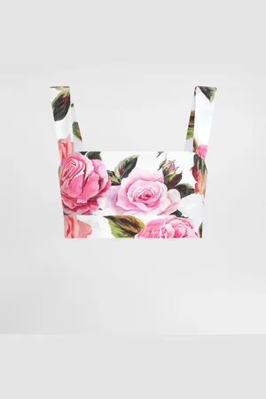 Dolce & Gabbana Brassière En Coton À Roses - Femme Tops Et Chemisiers 36