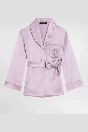 Dolce & Gabbana Chemise Style Pyjama Avec Logo Dg Brodé - Femme Tops Et Chemisiers 8 Years