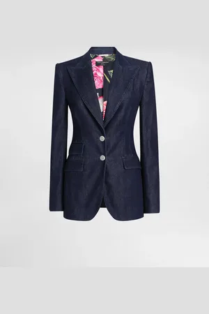 Dolce & Gabbana Single-breasted Denim And Silk Turlington Jacket - Femme Denim Multicolore 38