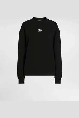 Dolce & Gabbana Jersey Sweatshirt With Dg Embroidery - Femme T-shirts Et Sweatshirts Noir 36