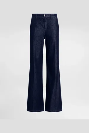 Dolce & Gabbana Silk Denim Palazzo Pants - Femme Denim Multicolore 36