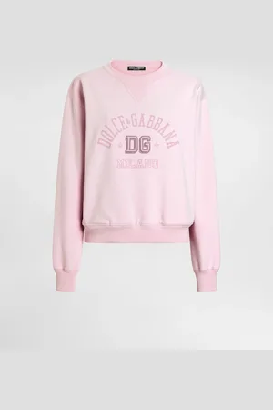 Dolce & Gabbana Jersey Sweatshirt With Raised Dg Embroidery - Femme T-shirts Et Sweatshirts Rose 38