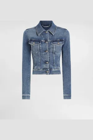 Dolce & Gabbana Cropped Cotton Denim Jacket - Femme Denim Multicolore 36