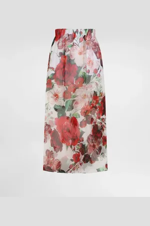 Dolce & Gabbana Jupe Mi-longue En Mousseline À Roses - Femme Jupes 40