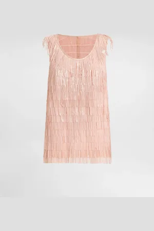 Dolce & Gabbana Haut Sans Manches Avec Franges Brodées De Paillettes - Femme Tops Et Chemisiers 38