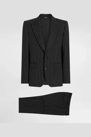 Dolce & Gabbana Costume Droit Sicilia En Laine Stretch À Rayures Tennis - Homme Costumes Et Blazers Laine 44