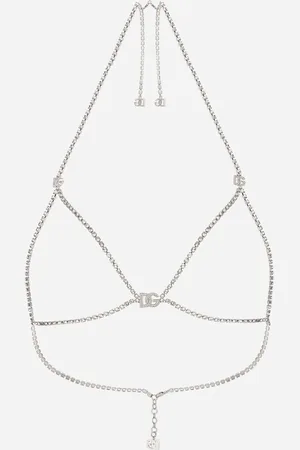 Dolce & Gabbana Soutien-gorge Décoratif En Strass Avec Logo Dg - Femme Bijoux Fantaisie M�tal Onesize