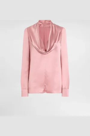Dolce & Gabbana Blouse À Col Châle En Satin De Soie - Femme Tops Et Chemisiers Soie 40