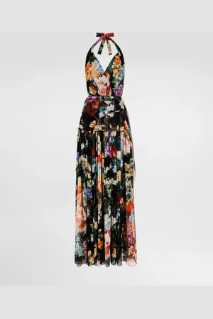 Dolce & Gabbana Robe Longue En Mousseline À Bouquet De Fleurs - Femme Robes 40
