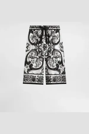 Dolce & Gabbana Pantalon En Sergé De Soie À Imprimé Majoliques - Homme Pantalons Et Shorts 46