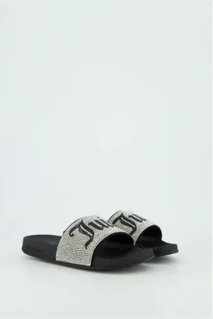 Juicy Couture Donna Chaussons à diamants noirs pour femmes 37