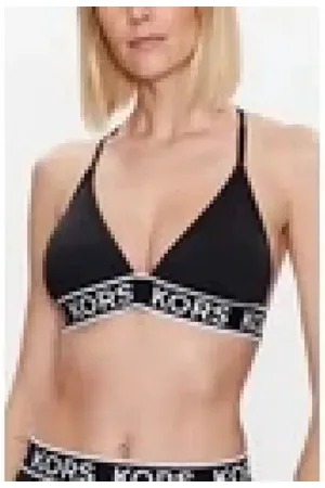 Mk Logo Elastic String Bikini Top L