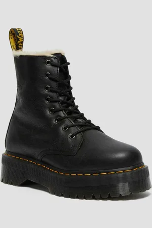 Dr. Martens Plateformes Jadon Doublées De Fausse Fourrure Bottes Dames Cuir Chaussures en