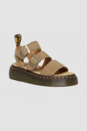 Dr. Martens Sandales Plateformes Gryphon en Cuir Tumbled Nubuck en