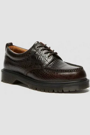 Dr. Martens Chaussures Lowell en Cuir Analine Crocodile À Bout Mocassin en