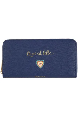 DRAEGER PARIS 1886 Grand portefeuille femme - La vie est belle - bleu marine