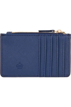 DRAEGER PARIS 1886 Porte-cartes zippé - rayures bleu marine et noires