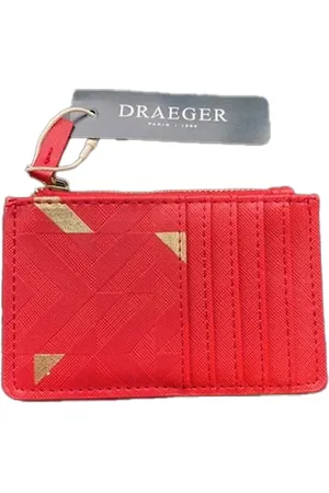 DRAEGER PARIS 1886 Porte-cartes zippé - rouge et doré