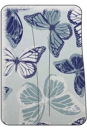 DRAEGER PARIS 1886 Grand Paréo Femme - Imprimé papillons - 100% Coton - 100x180 cm