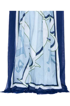 DRAEGER PARIS 1886 Paréo Femme Imprimé en Coton - Bleu