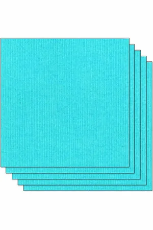 DRAEGER PARIS 1886 Lot de 5 Feuilles de Papier Scrapbooking Moucheté - Bleu piscine