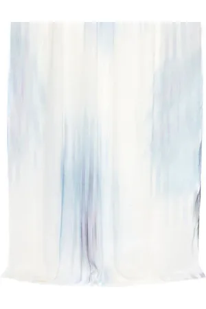 DRAEGER PARIS 1886 Foulard Imprimé Fleurs Ikat Gris- 70x180 cm