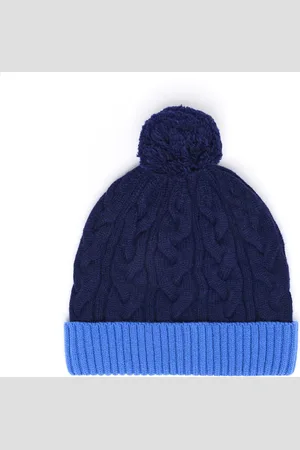 DRAEGER PARIS 1886 Bonnet Bicolore Avec Pompon - Bleu marine