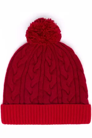 DRAEGER PARIS 1886 Bonnet Bicolore Avec Pompon - Bordeaux et Rouge