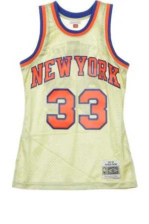 Mitchell & Ness Debardeur de basket-ball pour hommes, maillot NBA Swimgman Patrick Ewing No.33 1991-92 Neykni Gold