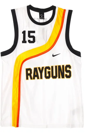 Nike Debardeur de basket-ball pour hommes, maillot Swingman n° 15, Vince Carter Rayguns, blanc/or universitaire/Orange equipe/noir