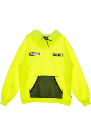 IUTER Sweat a capuche leger pour hommes, sweat a capuche de visibilite, jaune fluo