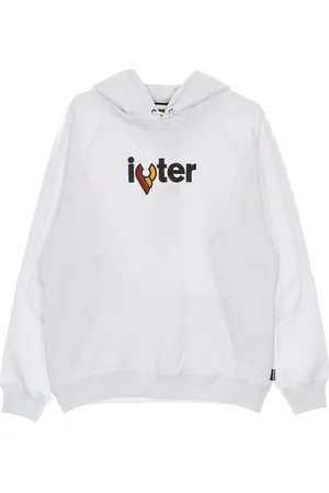 IUTER Sweat a capuche leger pour hommes, sweat a capuche avec poche X Cinelli blanc
