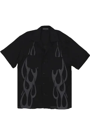 Vision Of Super Chemise a manches courtes pour hommes Flames Shirt Noir/gris