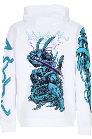 DOLLY NOIRE Sweat a capuche leger pour homme Ninja Rabbit Hoodie Blanc