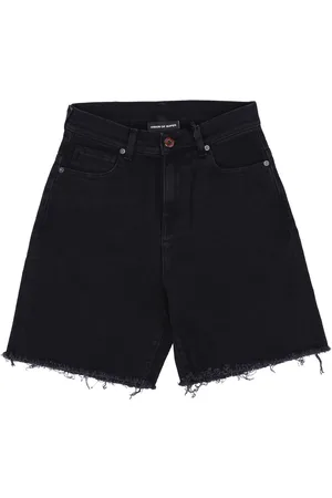 Vision Of Super Jean court pour hommes, short en jean enduit, Denim noir