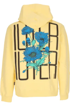 IUTER Sweat a capuche leger pour hommes Spine Skulls Sweat a capuche jaune canari