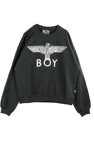 Boy London Sweat-shirt a col rond pour hommes Sweat texture Eagle Noir/blanc