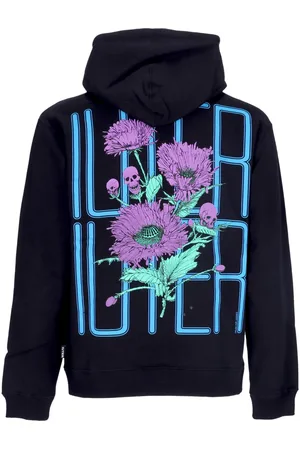 IUTER Sweat a capuche leger pour hommes Spine Skulls Sweat a capuche noir