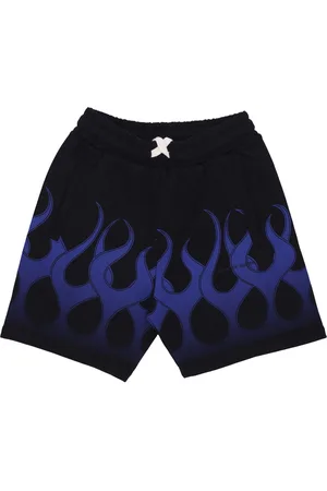 Vision Of Super Pantalon de survetement Flames Short pour hommes noir/bleu