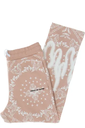 Vision Of Super Pantalon De Survetement Leger Homme Pantalon Imprime Bandana Rose