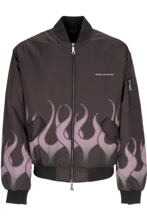 Vision Of Super Flames Bomber Veste Bomber Homme Noir/Violet