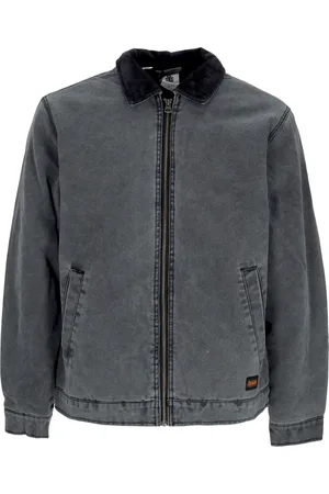 Element Veste en toile Parker Veste de travail noire delavee pour hommes