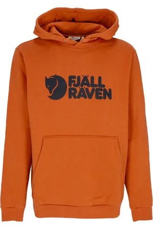 Fjällräven Sweat a capuche avec logo pour hommes, marron terre cuite