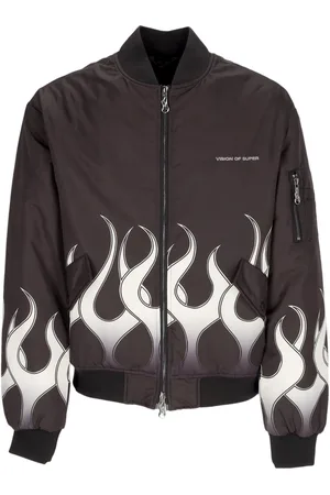 Vision Of Super Flames Bomber Blouson Bomber Homme Noir/blanc