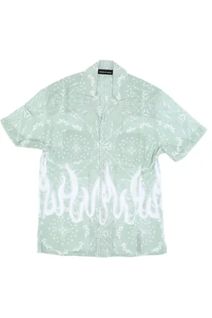 Vision Of Super Chemise a manches courtes pour hommes Spray Flames Bandana Shirt vert