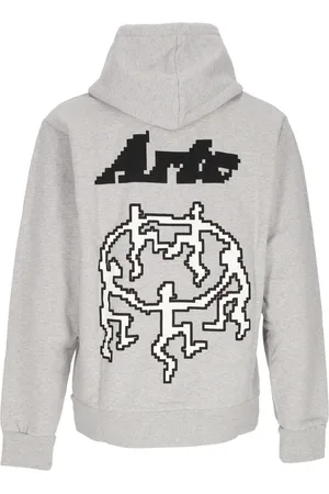 ARTE Sweat a capuche leger pour hommes Pixel Dancers Sweat a capuche gris