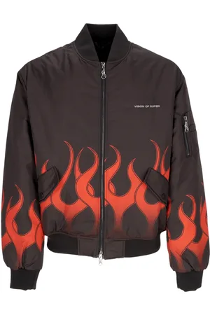 Vision Of Super Flames Bomber Veste Bomber Homme Noir/Rouge