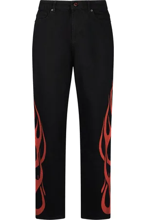 Vision Of Super Jeans Homme Flames Jeans Noir/rouge